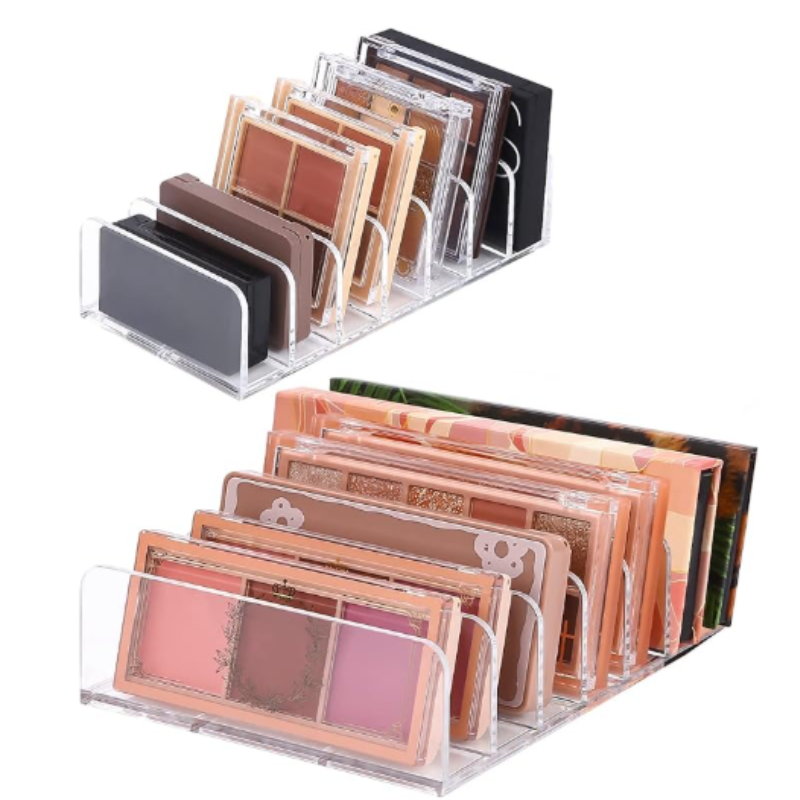 Xespis 2 Stück Lidschatten Organizer, Kosmetik , Schminktisch mit 7 Fächern, Acryl , Paletten Schminke, Make Up für Aufbewahrung